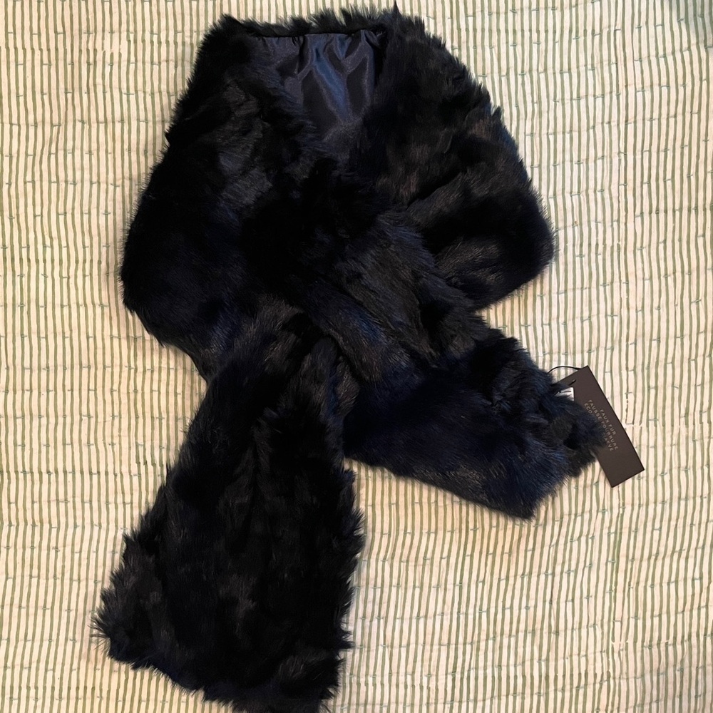 Banana Republic Midnight Blue Faux Fur Scarf